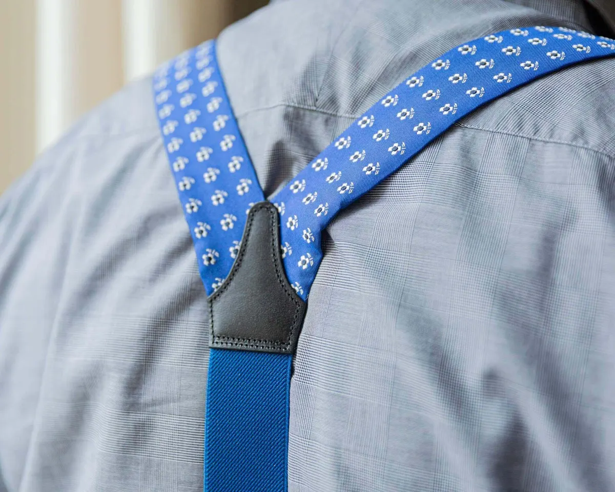 Suspenders Silk Cravat Floret Lightblue Combine - view 4