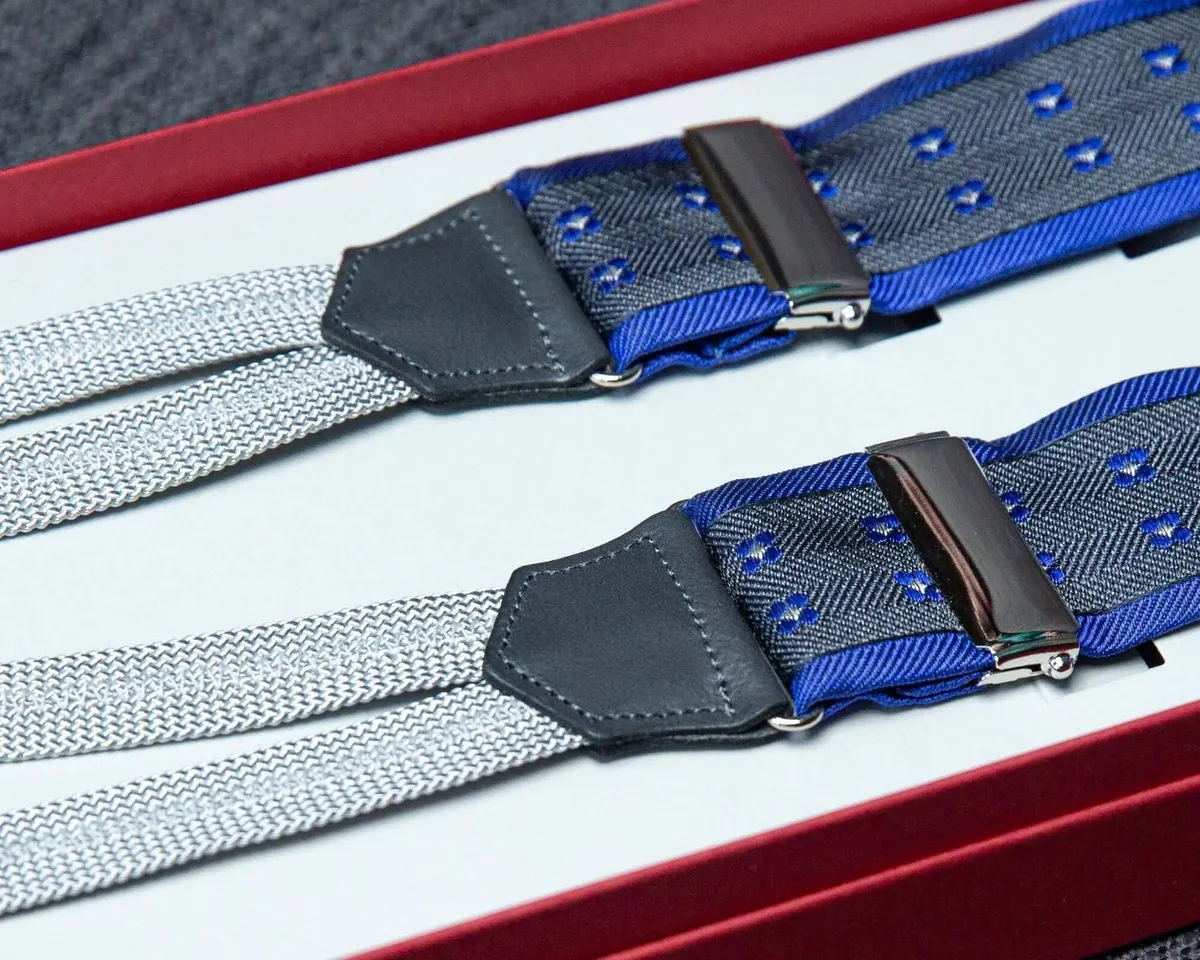 Suspenders Silk Flowers Navy Classic - view 2