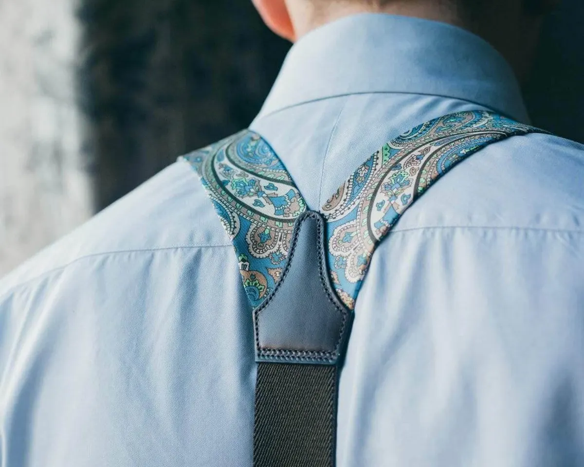 Suspenders Silk Paisley Blue Combine - view 3