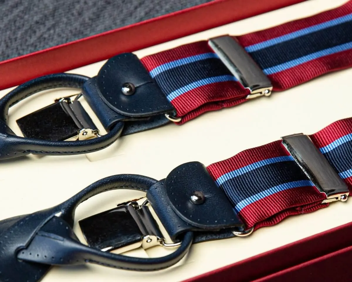 Hosenträger Seide Regimental Blue Combine