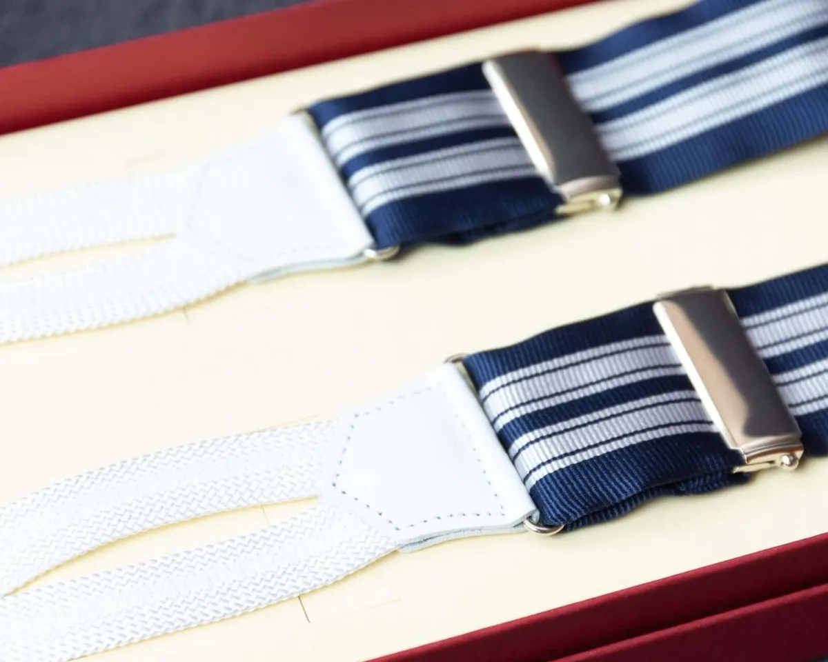 Hosenträger Seide Regimental Silver Classic
