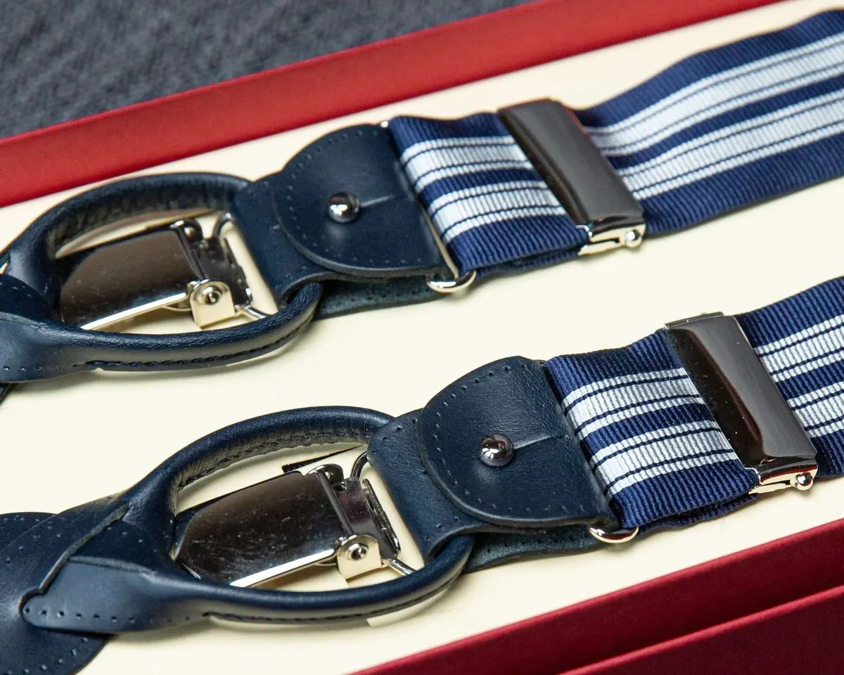 Hosenträger Seide Regimental Silver Combine b