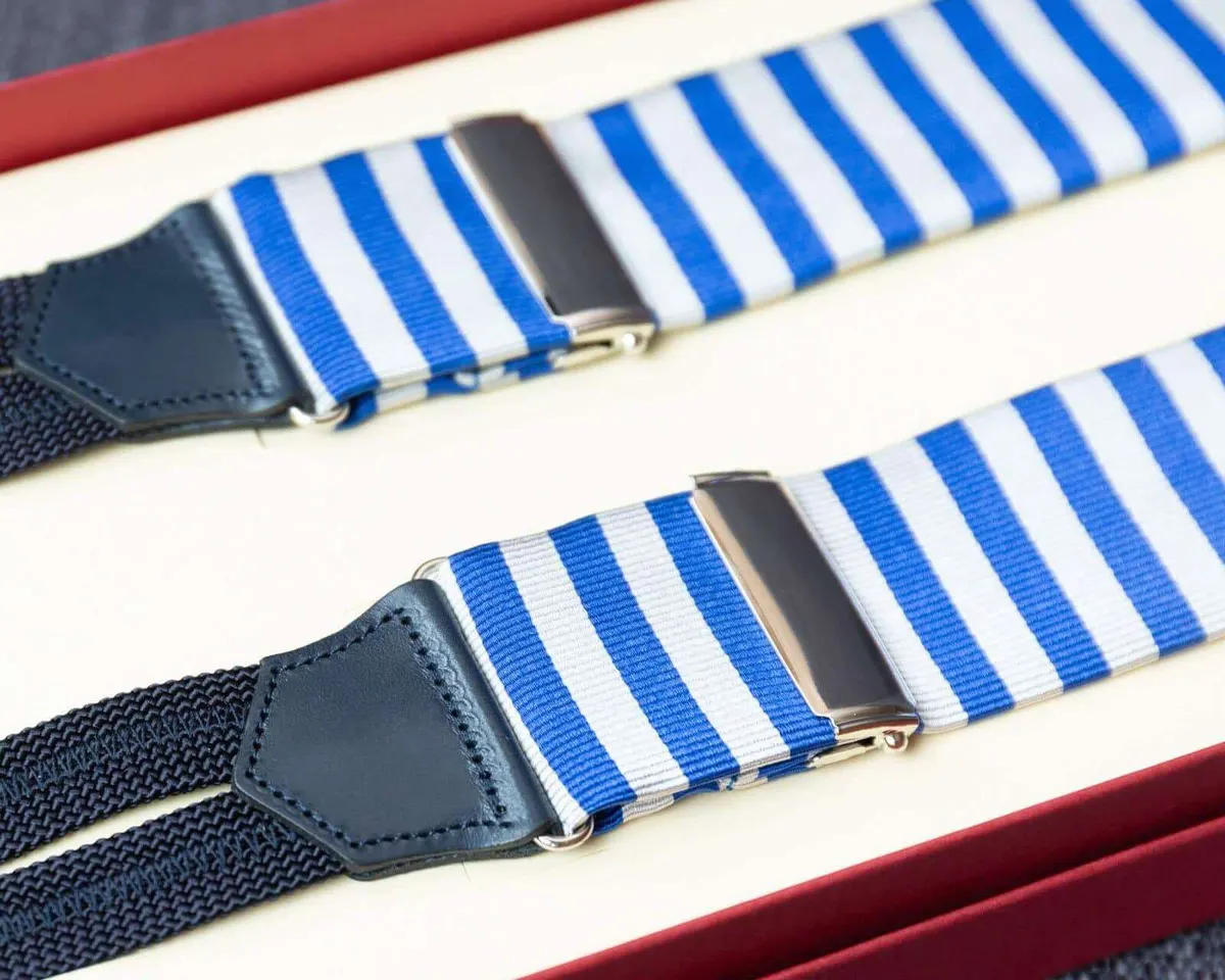 Hosenträger Seide Stripes Blue Classic
