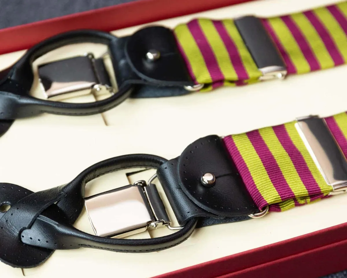 Hosenträger Seide Stripes Red Combine