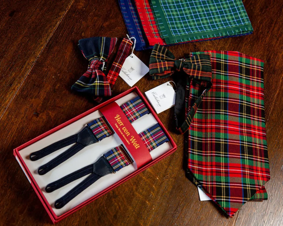 Suspenders Silk Tartan Blue Classic - view 2