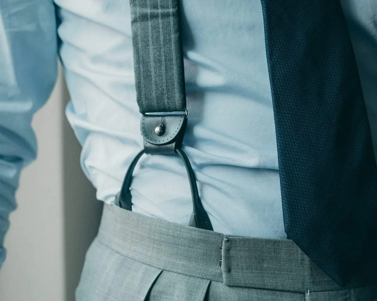 Suspenders Wool Greystripe Combine - view 2