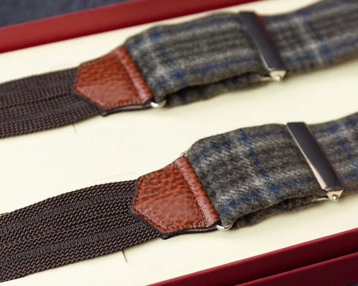 Hosenträger Wolle Tartan Brown Classic