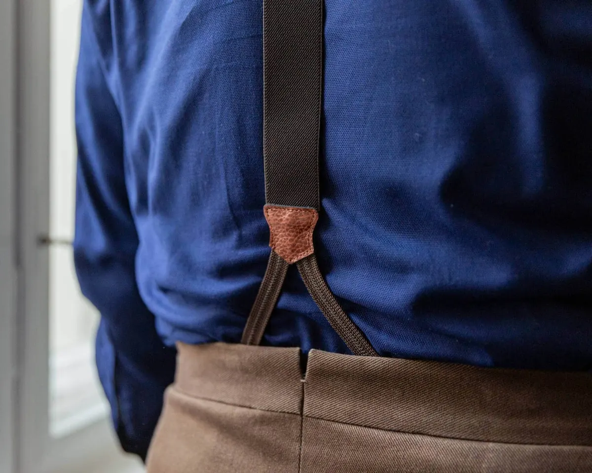 Suspenders Wool Tartan Brown Classic - view 5
