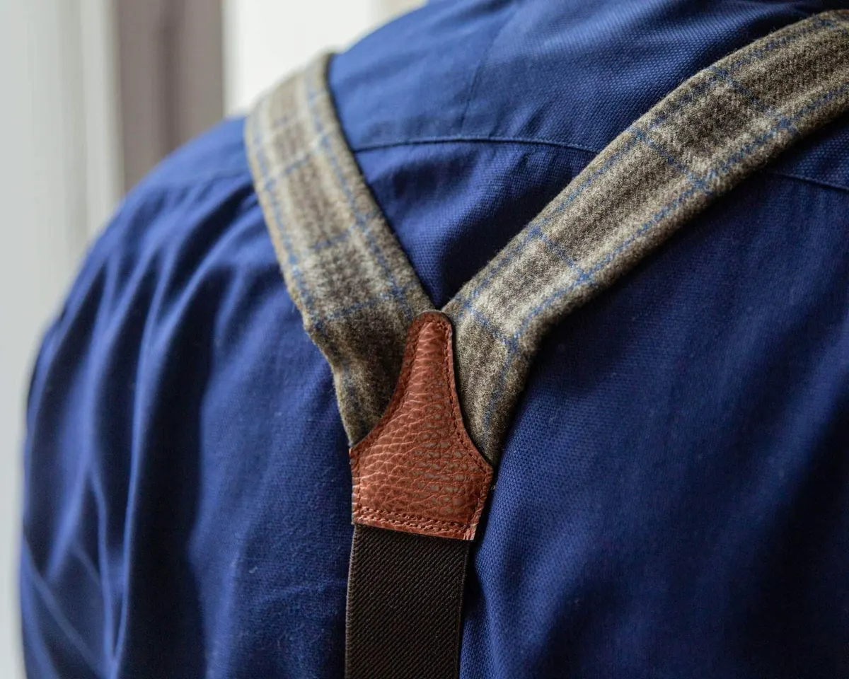 Suspenders Wool Tartan Brown Classic - view 2