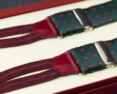Hosenträger Seide Cravat Green Dots Classic