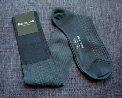 Kniestrümpfe Stripes Darkgrey