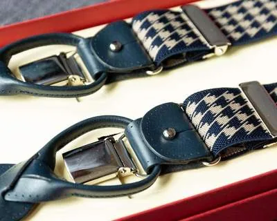 Hosenträger Flex Houndstooth Blue Combine