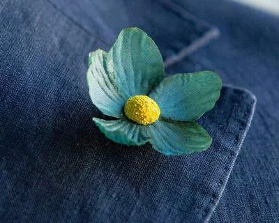 Boutonnière Vergissmeinnicht Petrol (Myosotis)