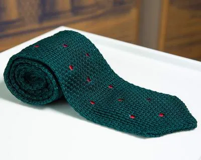 Strickkrawatte Dots Green a