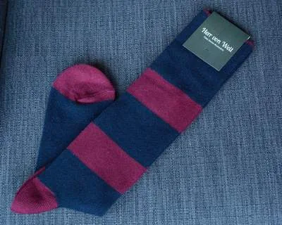 Kniestrümpfe Cross Stripe Red