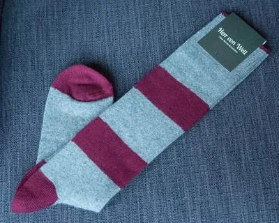 Kniestrümpfe Cross Stripe Grey