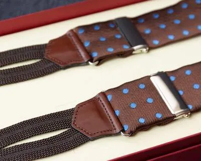 Hosenträger Seide Cravat Brown Dots Classic