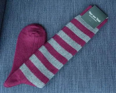 Kniestrümpfe Cross Stripe Grey-Brown b