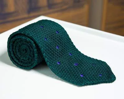 Strickkrawatte Dots Green b