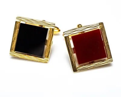 Manschettenknöpfe Karneol Onyx Quadrat