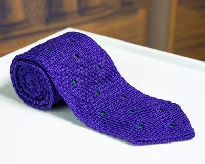 Strickkrawatte Dots Lilac
