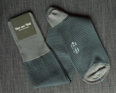 Kniestrümpfe Houndstooth Grey