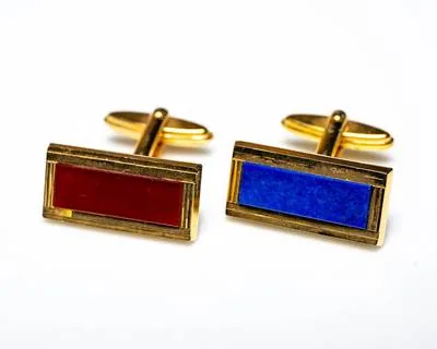Manschettenknöpfe Blau-Rot