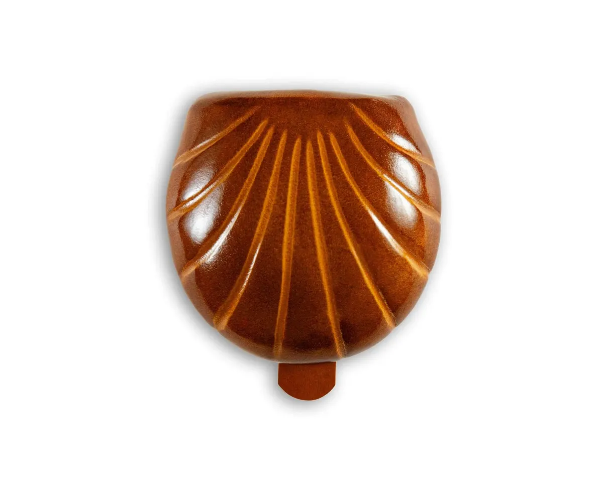 Schüttelbörse Muschelform Cuoio