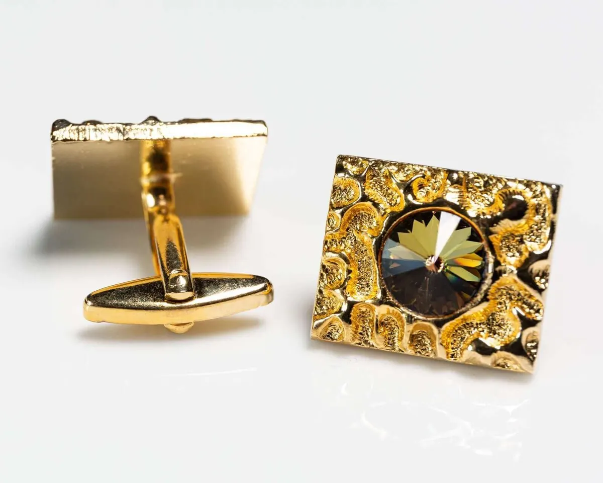Cufflinks glass crystal gray - view 2