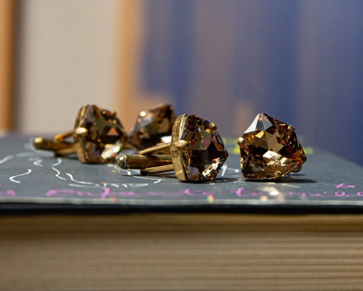 Cufflinks Glass Crystal Shield "Gold" - view 3