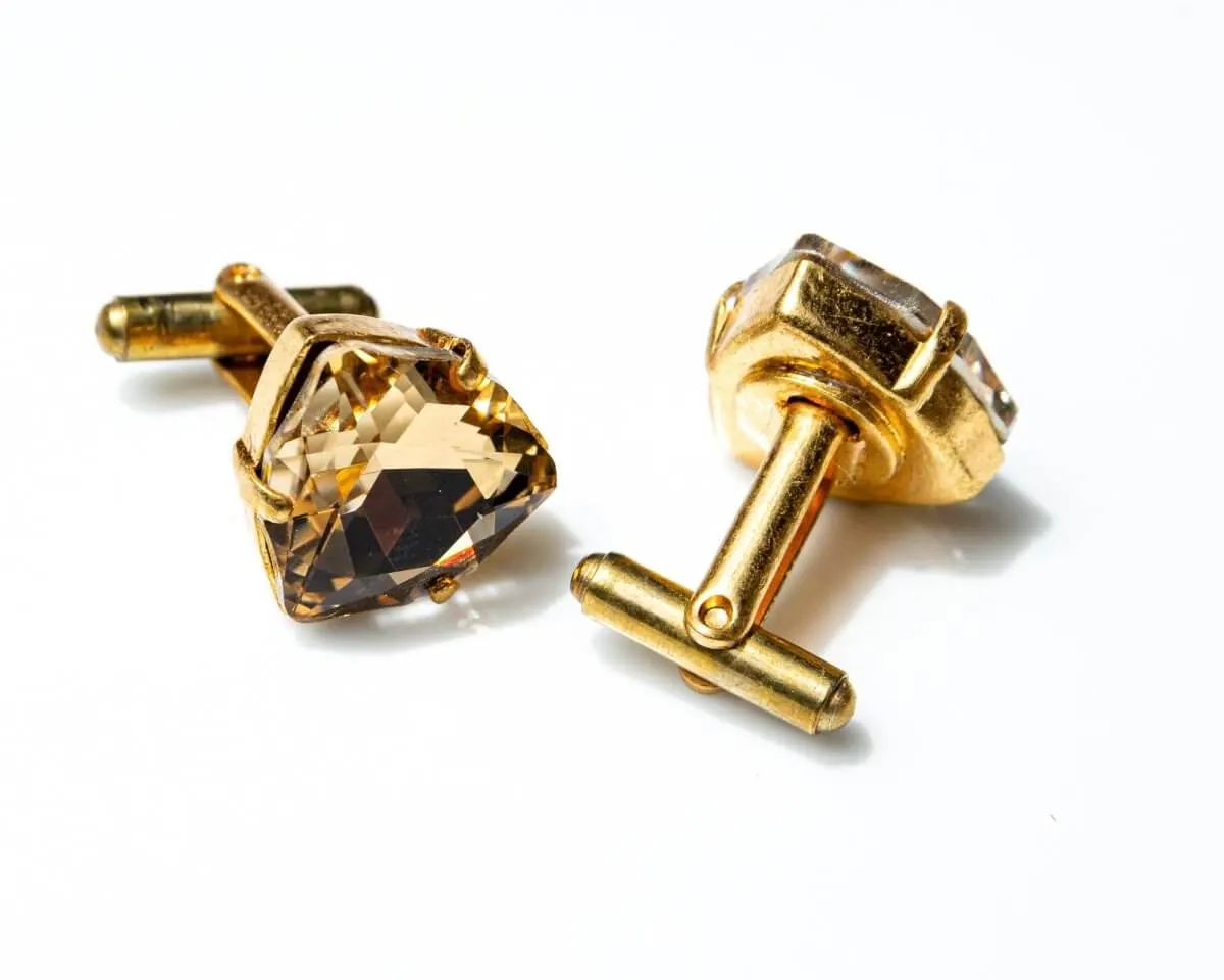 Cufflinks Glass Crystal Shield "Gold" - view 2