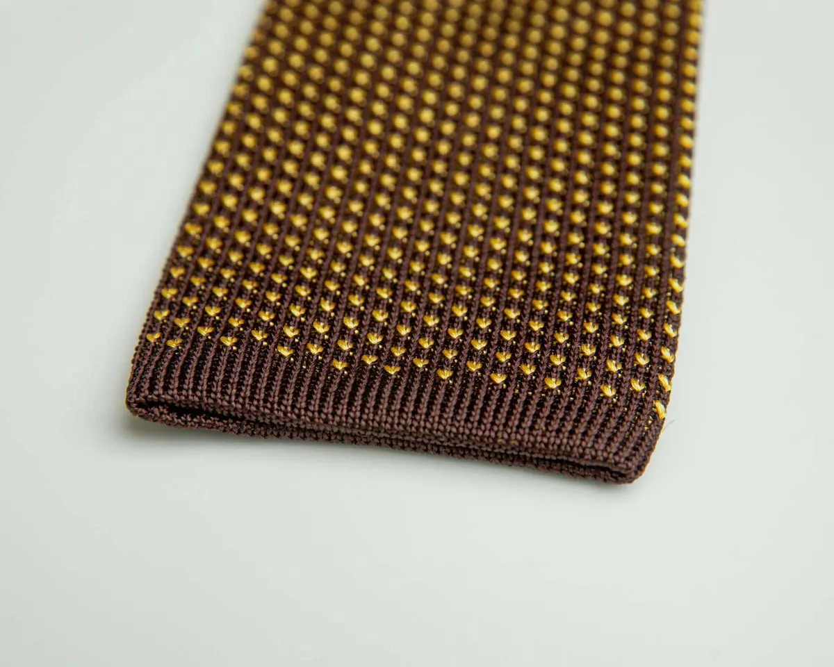 Knitted tie Puntino Lontra / Erbasecca - view 3