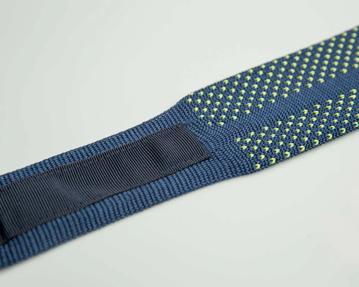 Knitted tie Puntino Navy / Mela - view 3