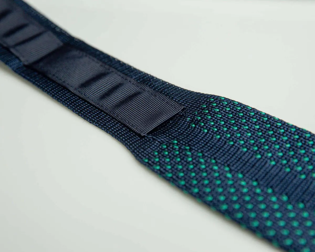 Knitted tie Puntino Navy / Smeraldo - view 3