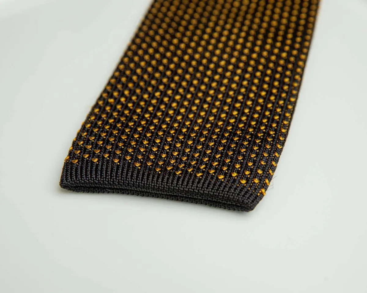 Knitted tie Puntino Nero / Erbasecca - view 3
