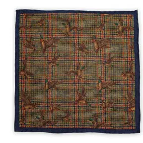 Pocket square Elephants Blue - representative image, shown here: Pocket square Hunter Blue