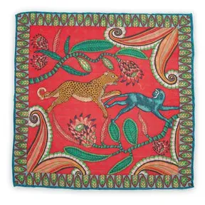 Pocket square paisley red - representative image, shown here: Pocket square Cheetah Red