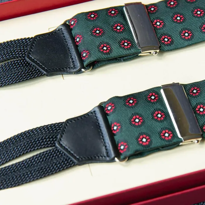 Suspenders Cravat Green Dots Classic - representative image, shown here: Suspenders Cravat Green Classic b