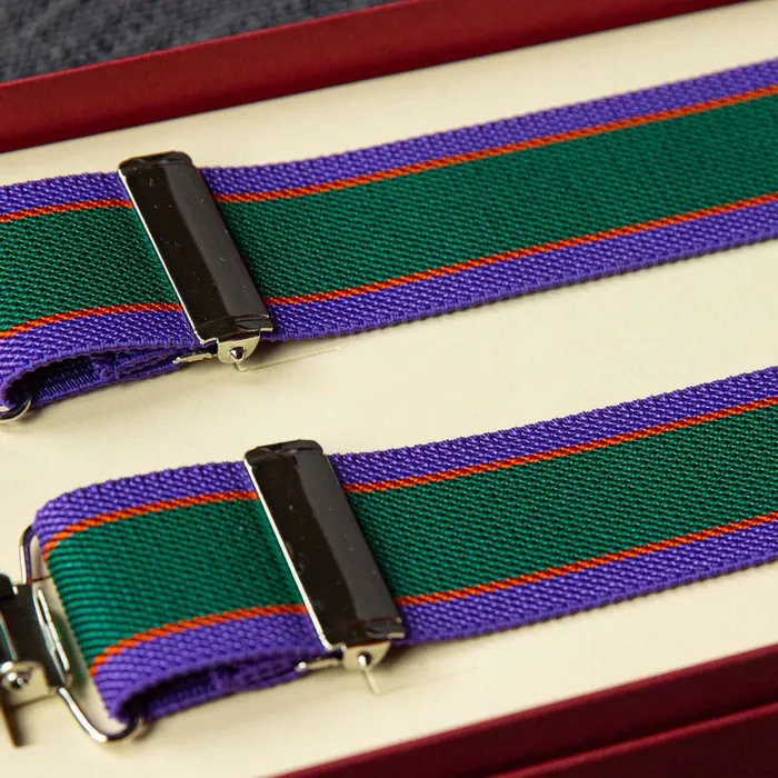 Suspenders Flex Regiment Green Lilac Combine - representative image, shown here: Suspenders Flex Regiment Green Lilac Clips