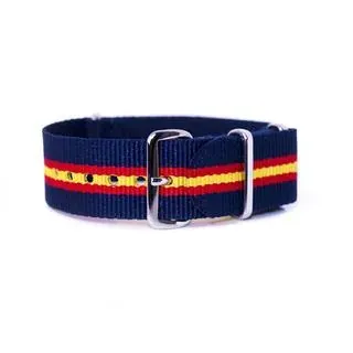 Nato straps green red black (22mm) - representative image, shown here: Striped nato straps blue red yellow (20mm)