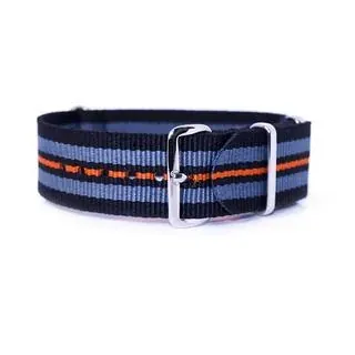 Nato-Straps Schwarz Grau Rot (20mm) - Symbolbild, gezeigt ist: Nato-Straps Schwarz Grau Orange (20mm)