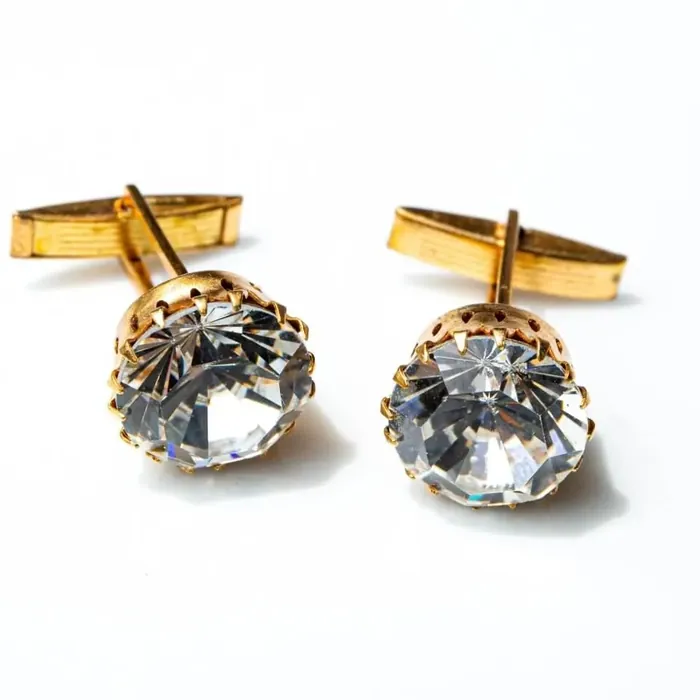 Cufflinks glass crystal 60s flower - representative image from the Cufflinks & Co. category