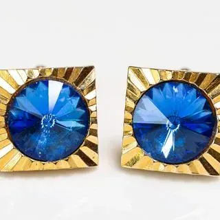 Cufflinks glass crystal blue e - representative image, shown here: Manschettenknöpfe Glaskristall Blau c